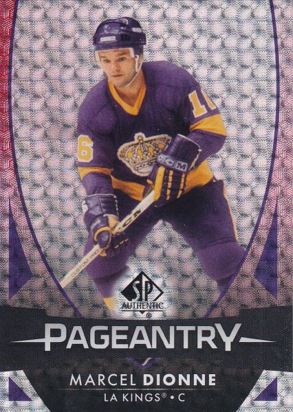 insert karta MARCEL DIONNE 23-24 SP Authentic Pageantry Red číslo P-58